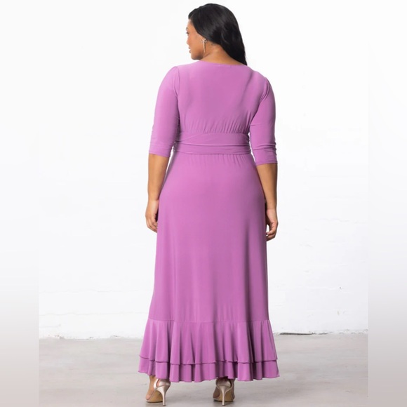NWT Kiyonna Ruffle Veronica Elegant Purple Evening Gown Dress size 1x - Picture 5 of 10